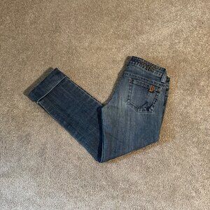 Notify Capri Hellebora Mid Rise Crop Jeans Embroidered Italy Sz 27 (28x24)